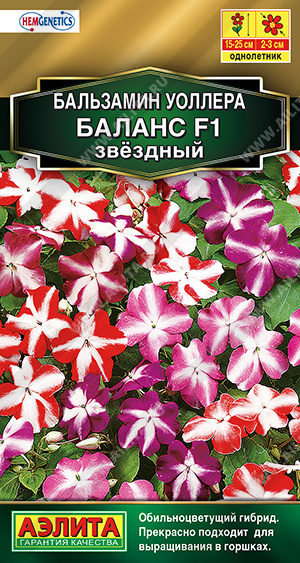 Бальзамин Баланс F1 звездный - фото Бальзамин Баланс F1 звездный - фото